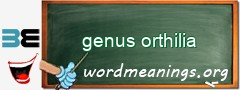 WordMeaning blackboard for genus orthilia